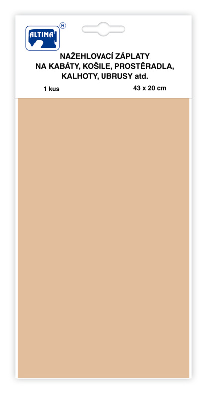 Nažehlovací záplaty jednobarevné velké - režná - visačka